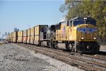 Garbage train crosses over as it heads east